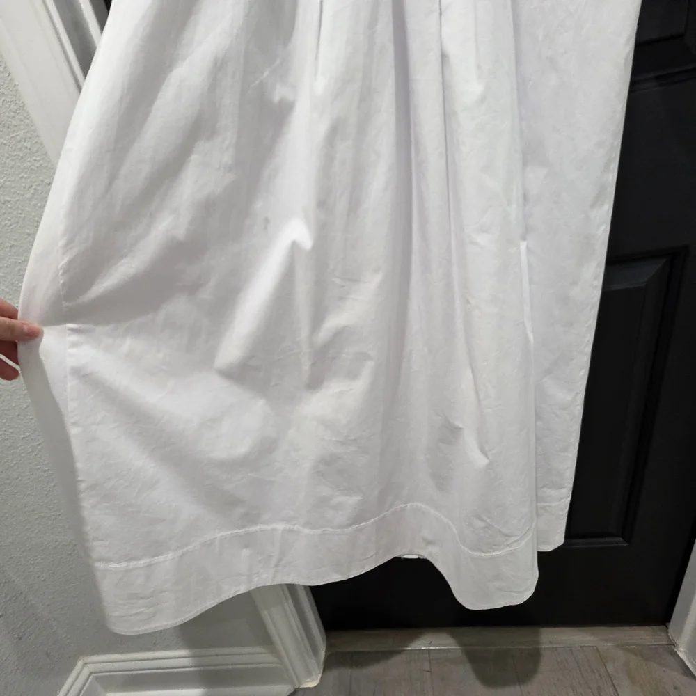 NWT‎ Staud White Midi Maxi White Button Up Dress Long Sleeves Sz Large - Picture 4 of 8